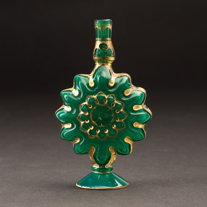 Mughal Green Glass Rosewater Sprinkler | MasterArt